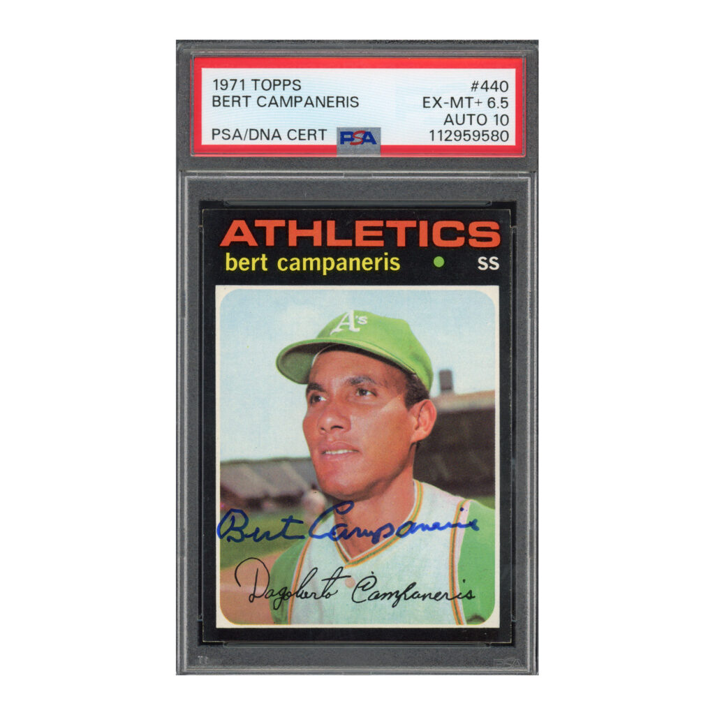 1971 Topps #440 Bert Campaneris PSA 6.5 Auto 10