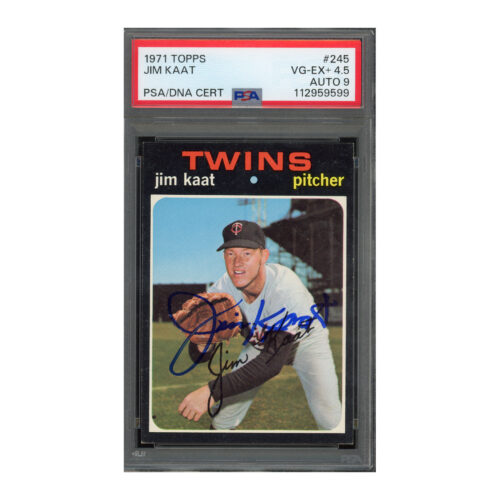 1971 Topps #245 Jim Kaat PSA 4.5 Auto 9
