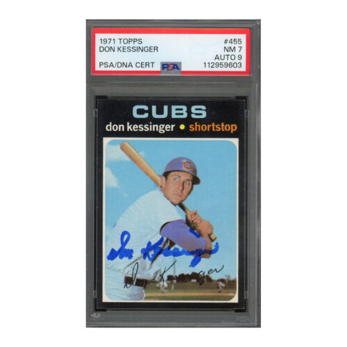 1971 Topps #455 Don Kessinger PSA 7 Auto 9