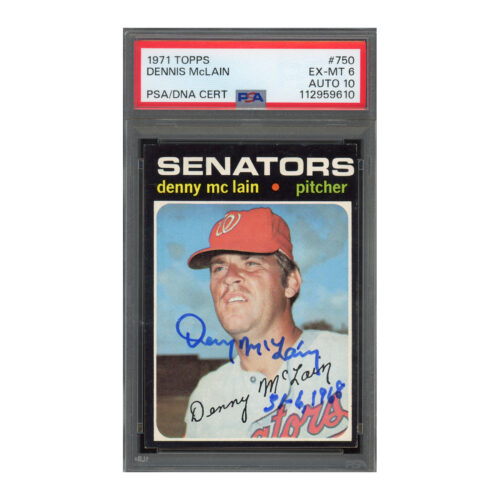 1971 Topps #750 Dennis Denny McLain PSA 6 Auto 10