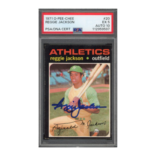 1971 OPC O-Pee-Chee #20 Reggie Jackson PSA 5 Auto 10