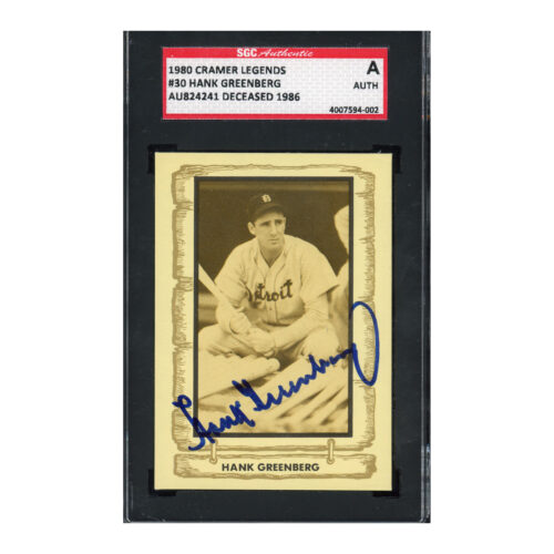 1980 Cramer Pacific Legends #30 Hank Greenberg