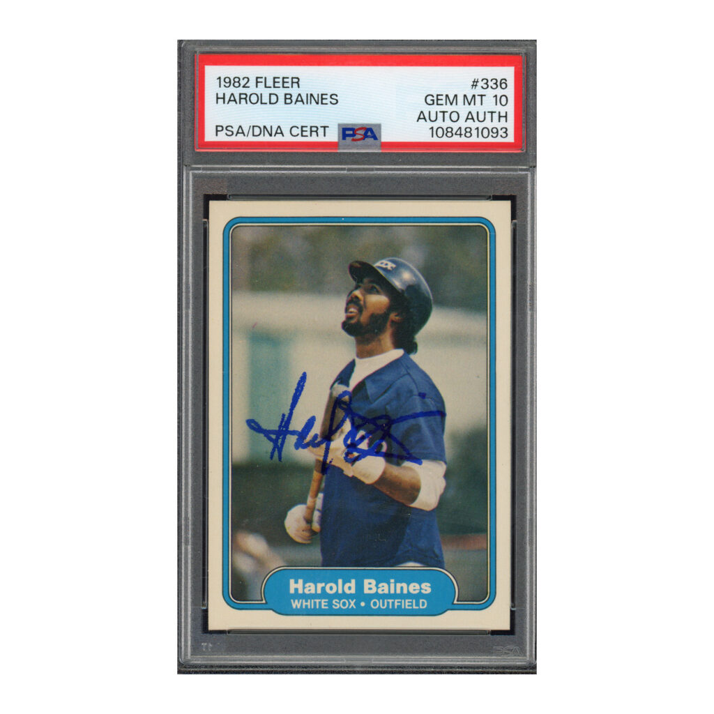 1982 Fleer #336 Harold Baines PSA 10 Auto