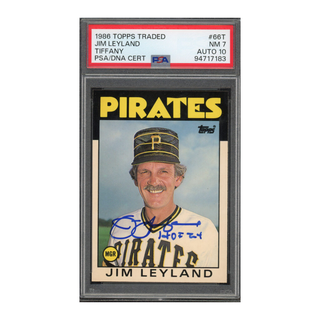 1986 Topps Traded #66T Jim Leyland PSA 7 Auto 10