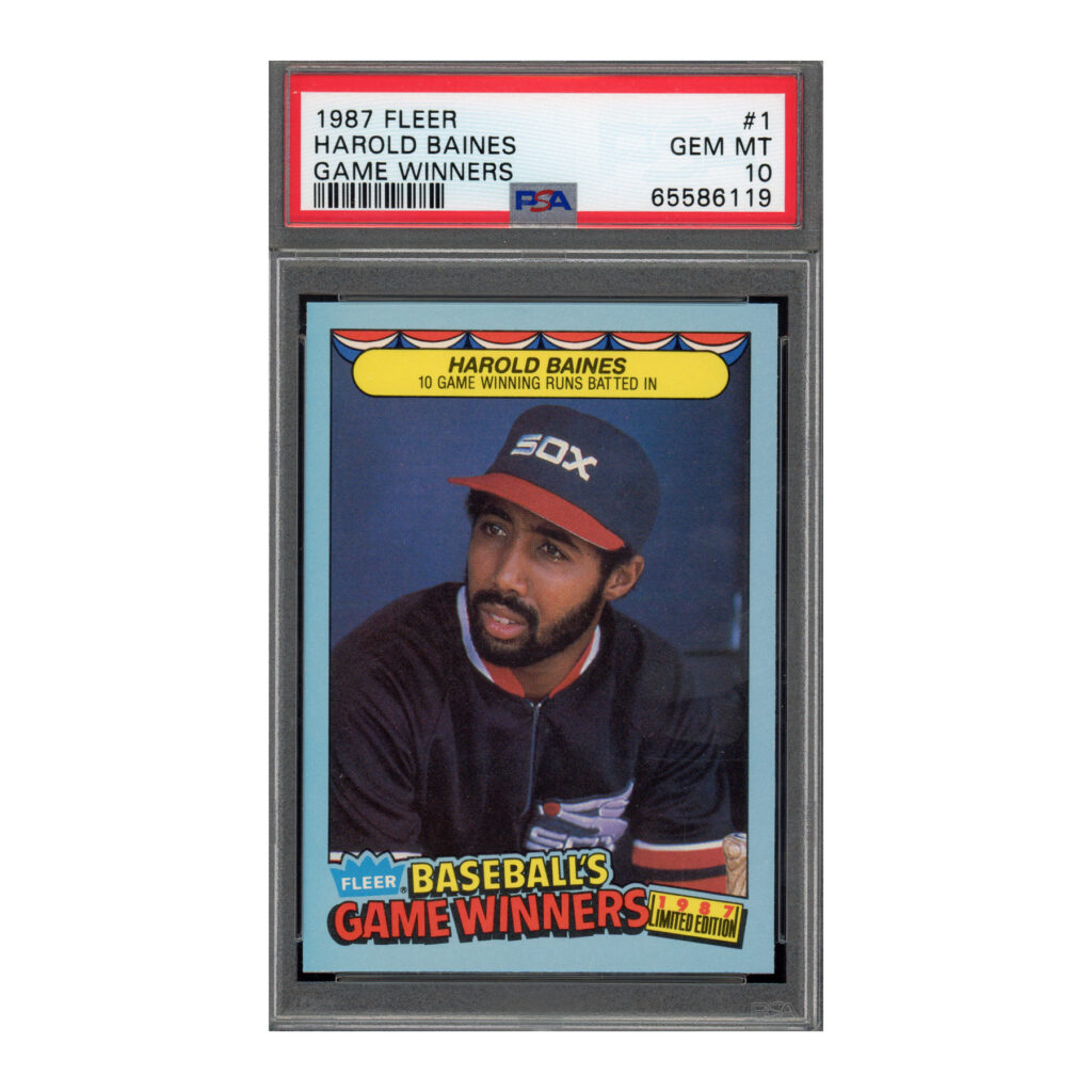 1987 Fleer Game Winners #1 Harold Baines PSA 10