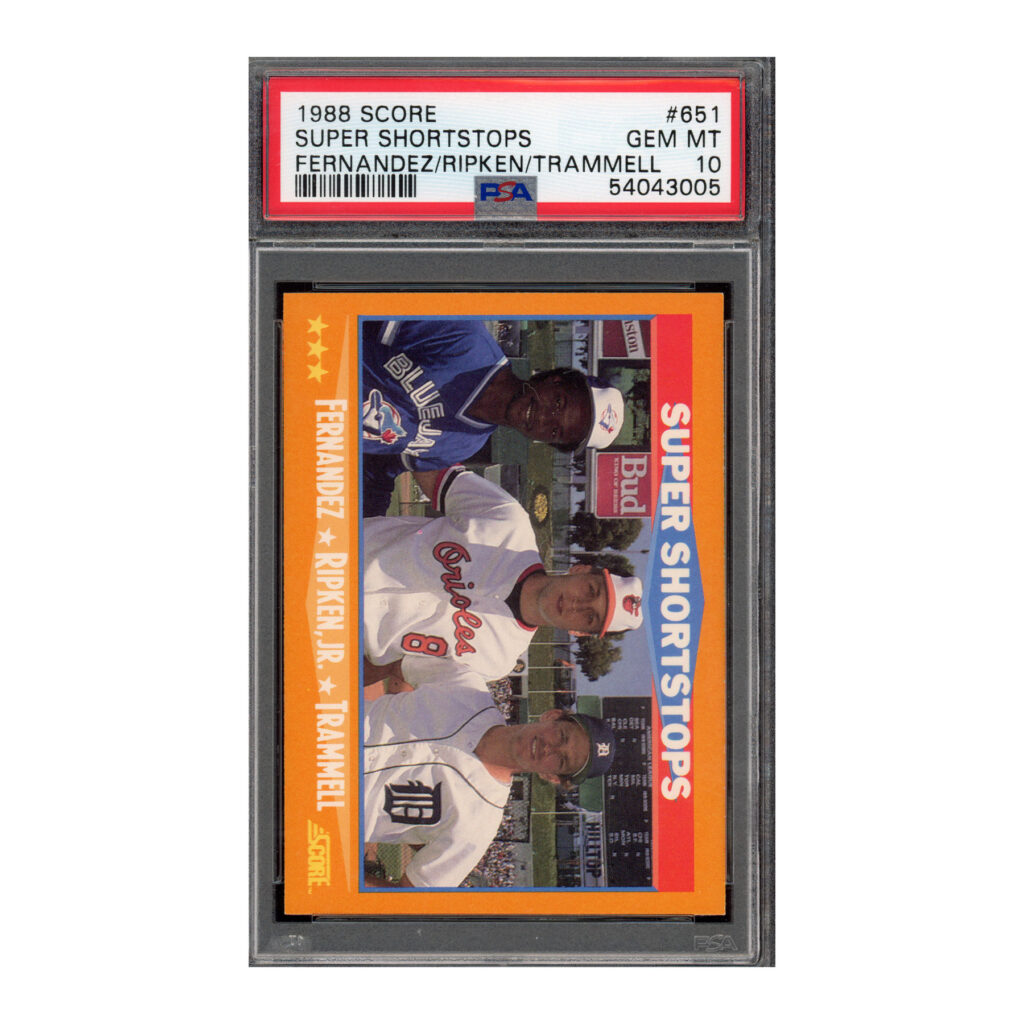 1988 Score #651 Cal Ripken Trammell Fernandez PSA 10