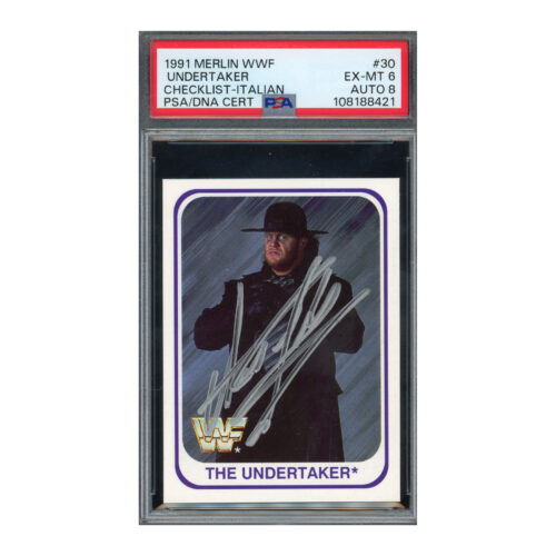 1991 Merlin WWF Italian #30 Undertaker PSA 6 Auto 8