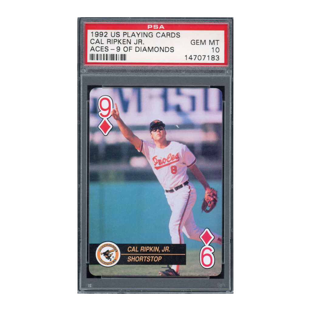 1992 U.S. Playing Cards Aces 9 Diamond Cal Ripken PSA 10
