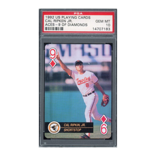 1992 U.S. Playing Cards Aces 9 Diamond Cal Ripken PSA 10
