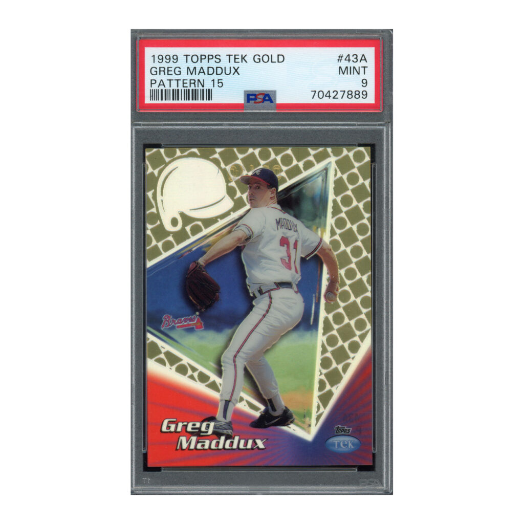 1999 Topps Tek Gold /10 #43A Home Pattern 15 Greg Maddux PSA 9