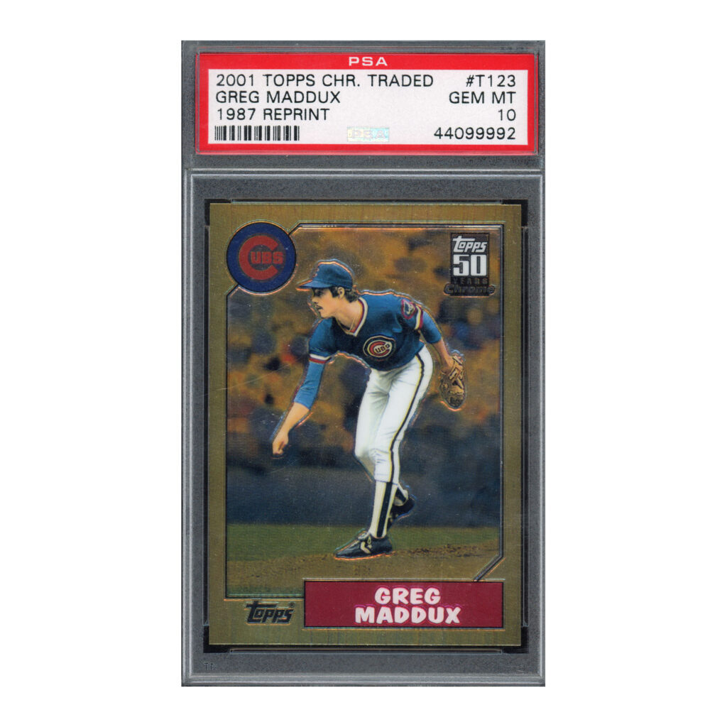 2001 Topps Chrome Traded 1987 Reprint #T123 Greg Maddux PSA 10
