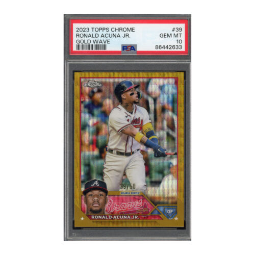 2023 Topps Chrome Gold Wave Refractor /50 Ronald Acuna PSA 10