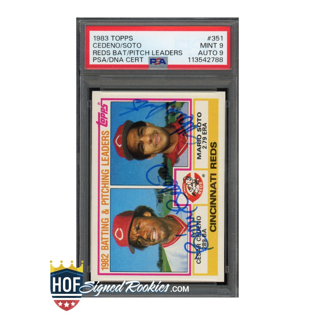 1983 Topps #351 Cedeno Soto PSA 9 Auto 9