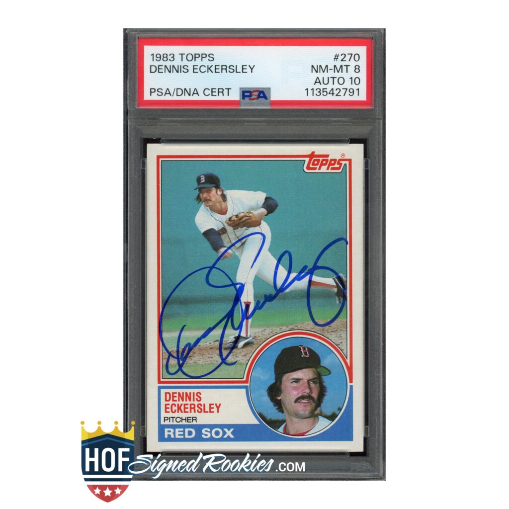 1983 Topps #270 Dennis Eckersley PSA 8 Auto 10