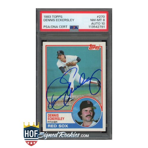 1983 Topps #270 Dennis Eckersley PSA 8 Auto 10