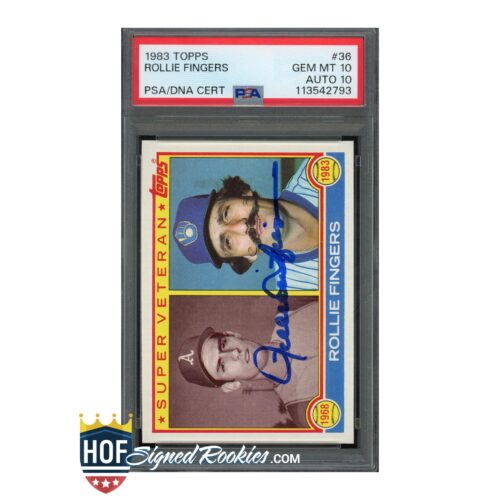 1983 Topps #36 Rollie Fingers PSA 10 Auto 10