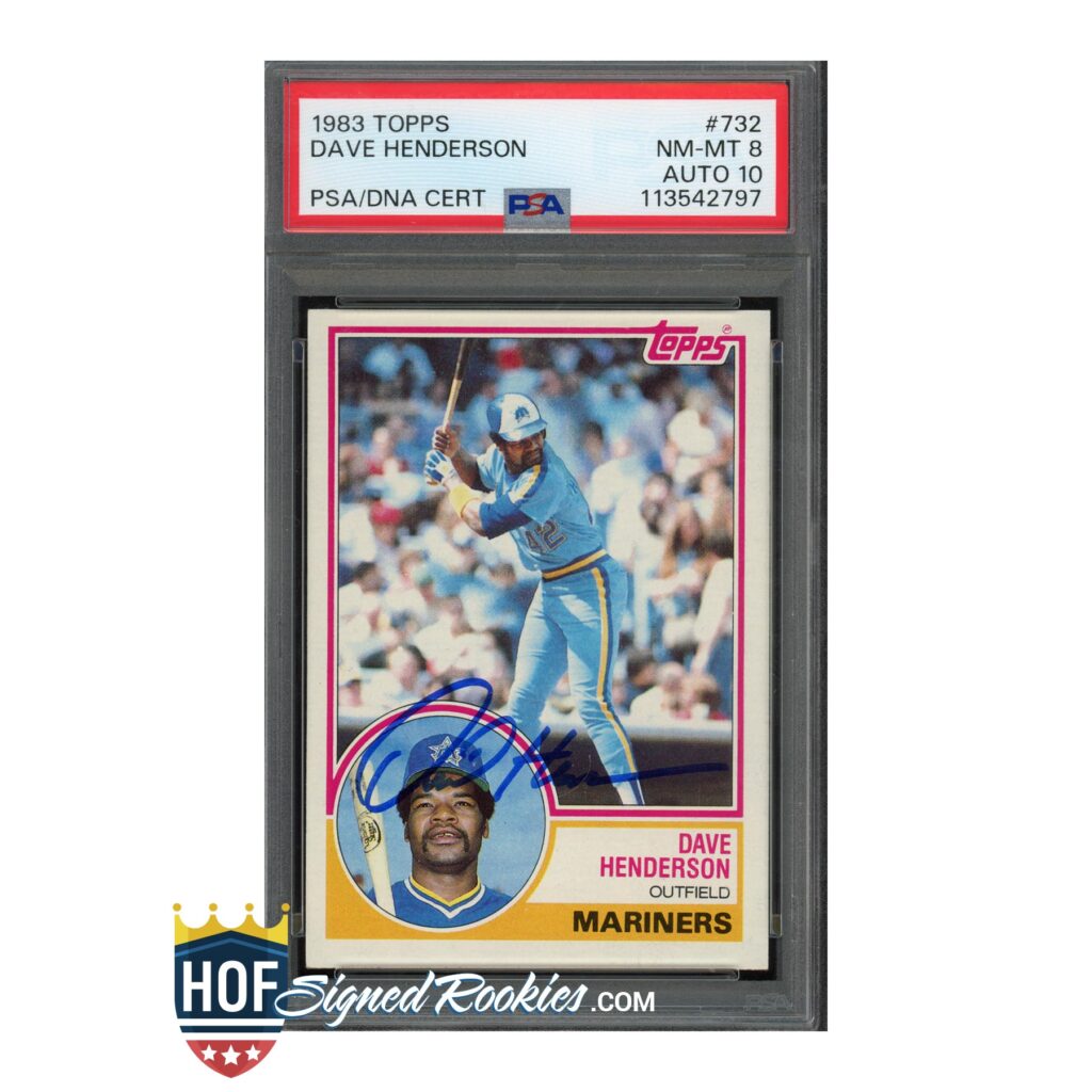 1983 Topps #732 Dave Henderson PSA 8 Auto 10