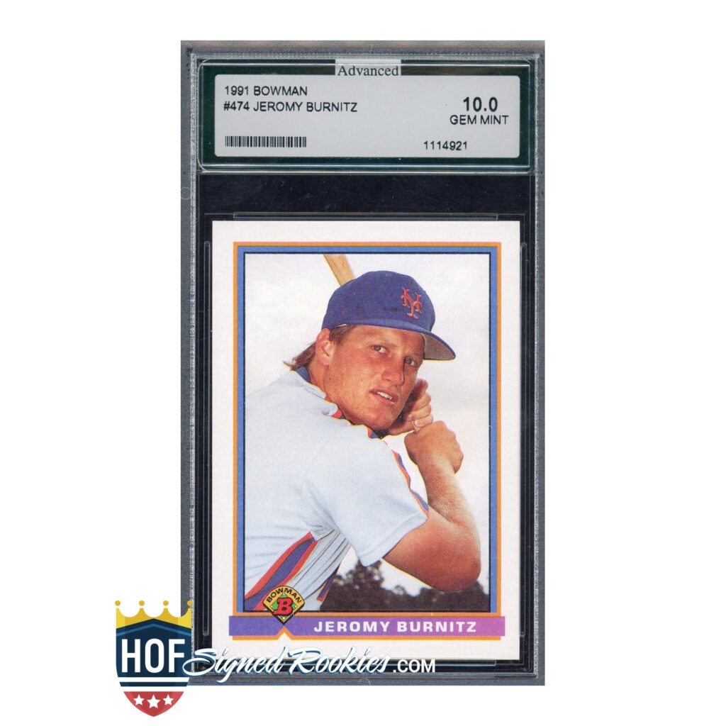 1991 Bowman #474 Jeromy Burnitz Advanced Grading 10