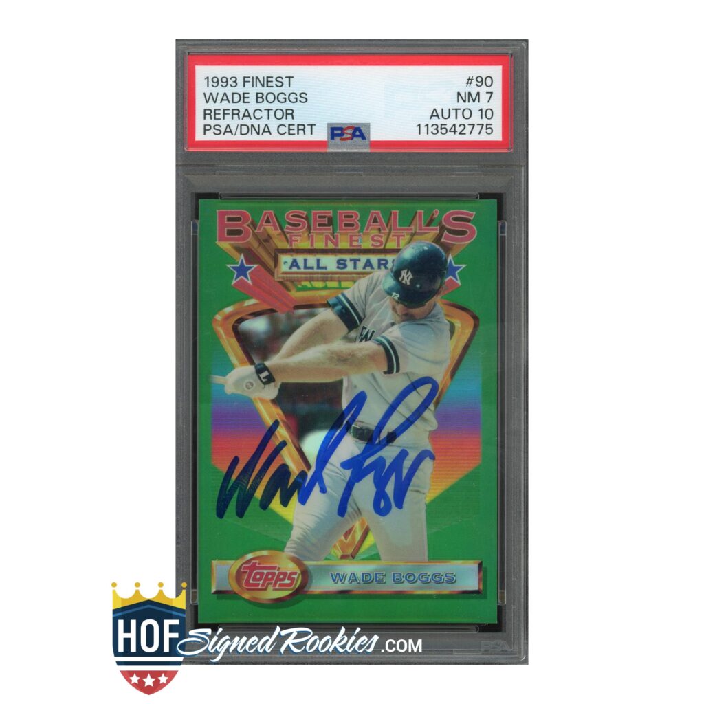 1993 Finest Refractor #90 Wade Boggs PSA 7 Auto 10