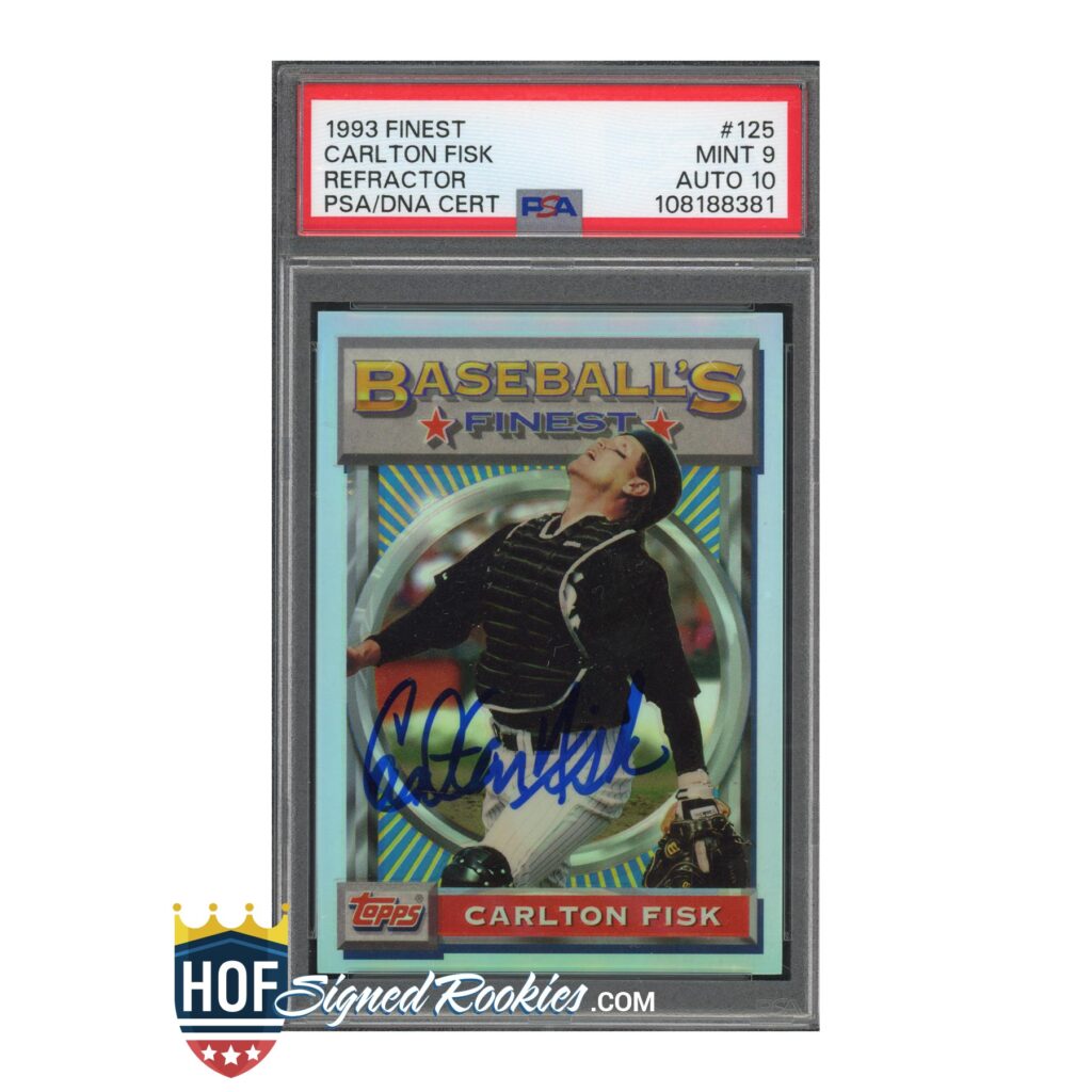 1993 Finest Refractor #125 Carlton Fisk PSA 9 Auto 10