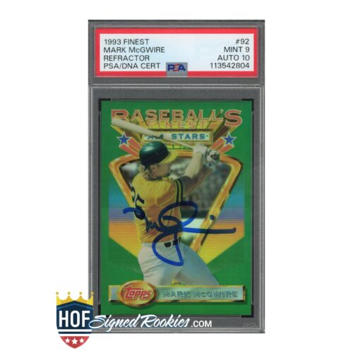 1993 Finest Refractor #92 Mark McGwire PSA 9 Auto 10