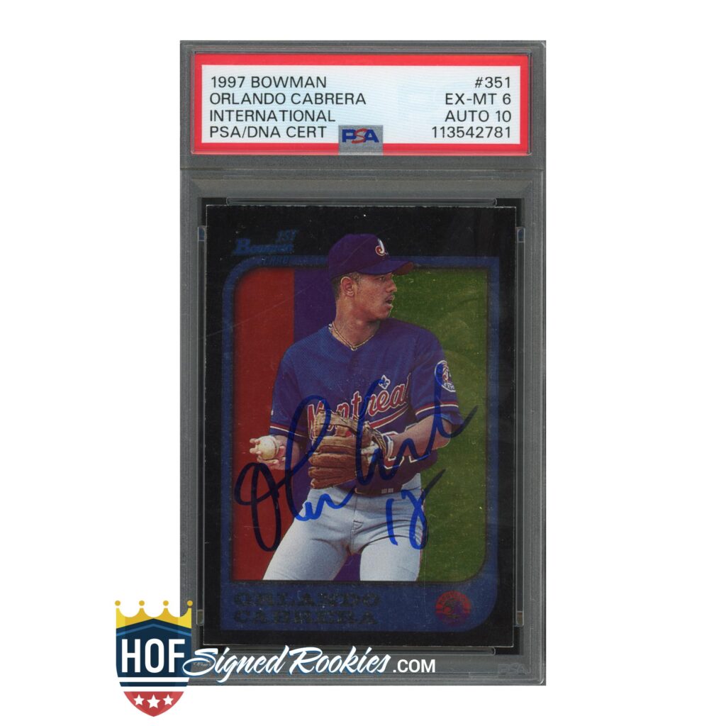 1997 Bowman International #351 Orlando Cabrera PSA 6 Auto 10