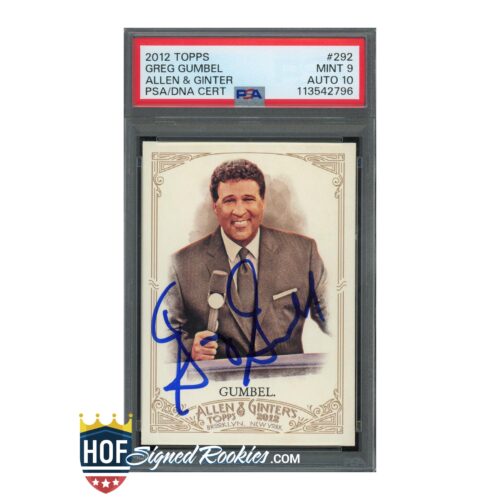 2012 Topps A&G Allen & Ginter #292 Greg Gumbel PSA 9 Auto 10