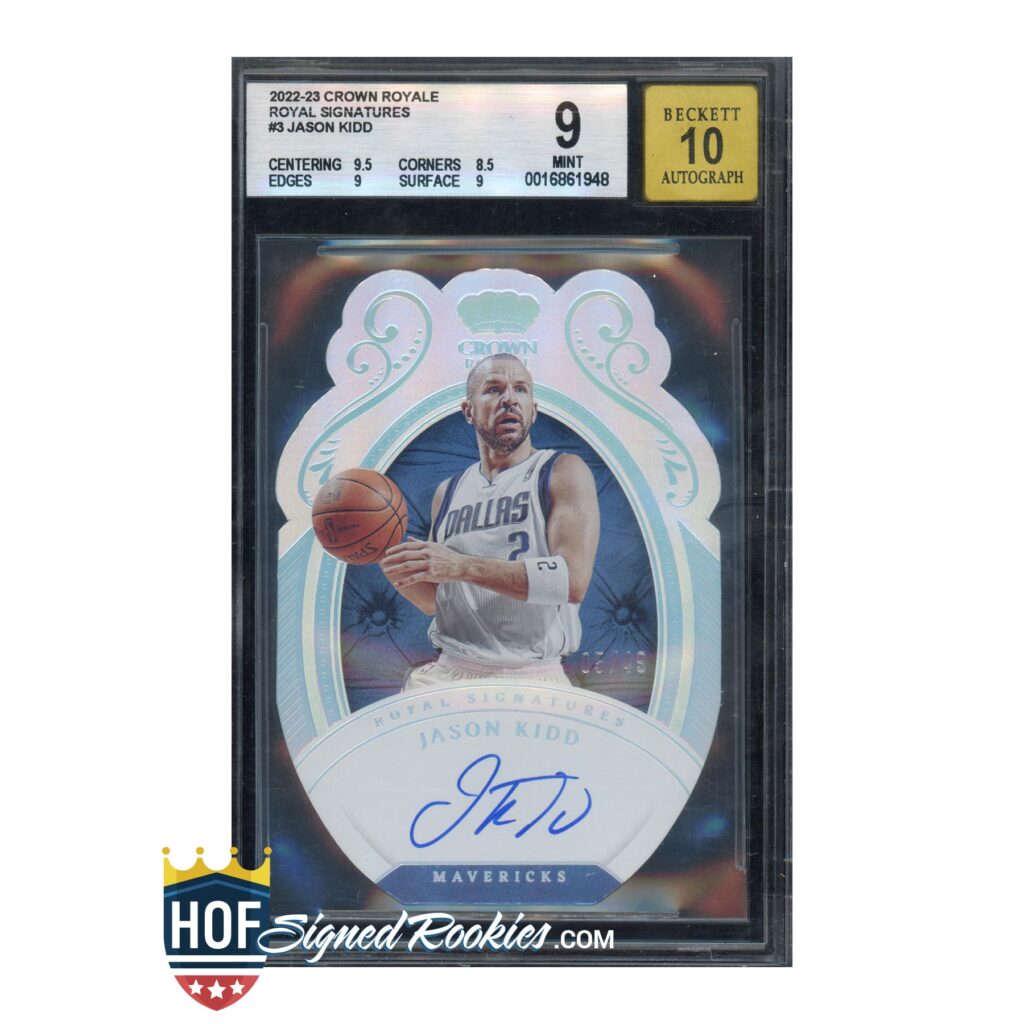 2022-23 Crown Royale Signatures #3 /49 Jason Kidd Beckett BGS 9 Auto 10