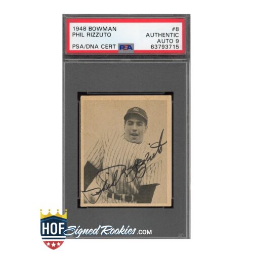 1948 Bowman #8 Phil Rizzuto PSA Auth Auto 9