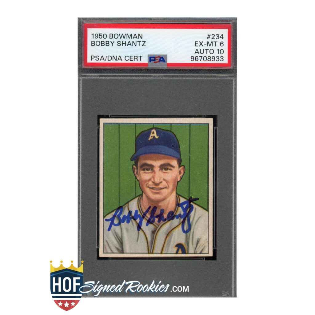 1950 Bowman #234 Bobby Shantz PSA 6 Auto 10