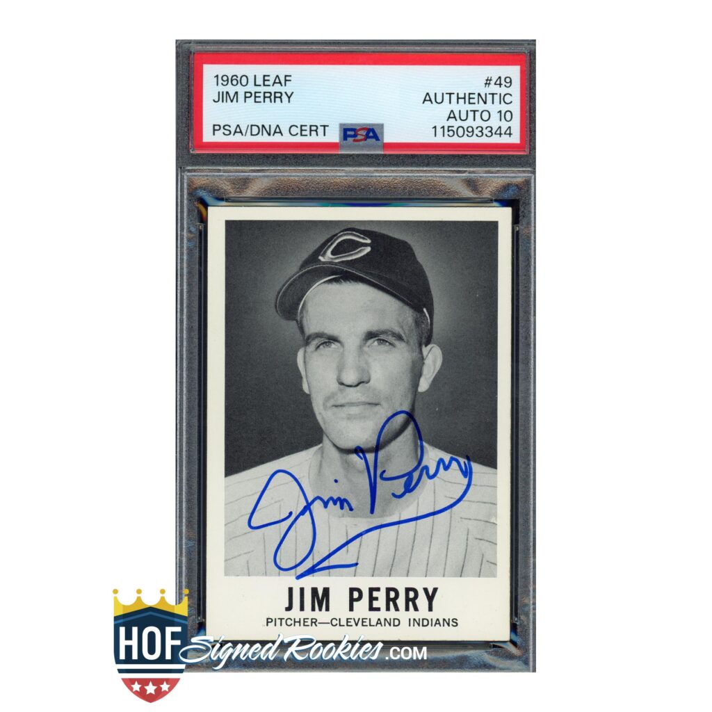 1960 Leaf #49 Jim Perry PSA Auth Auto 10