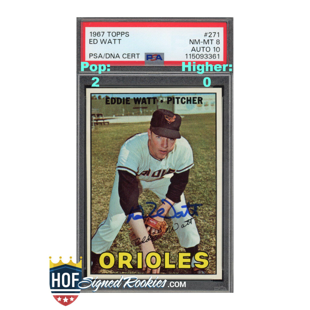 1967 Topps #271 Ed Watt PSA 8 Auto 10