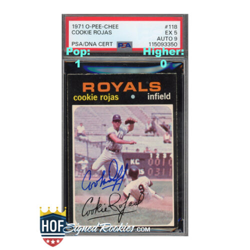 1971 OPC O-Pee-Chee #118 Cookie Rojas PSA 5 Auto 9