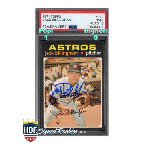 1971 Topps #162 Jack Billingham PSA 7 Auto 10