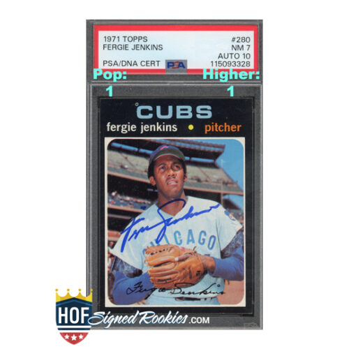 1971 Topps #280 Fergie Jenkins PSA 7 Auto 10