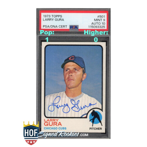 1973 Topps #501 Larry Gura PSA 9 Auto 10