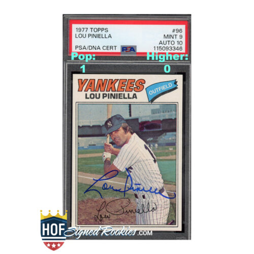 1977 Topps #96 Lou Piniella PSA 9 Auto 10