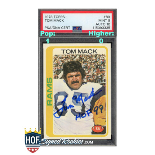 1978 Topps #80 Tom Mack PSA 9 Auto 10