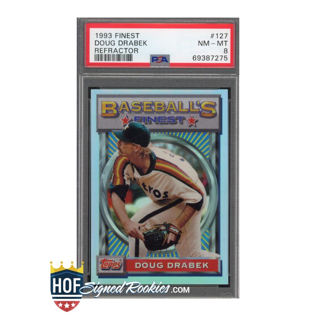 1993 Finest Refractor #127 Doug Drabek PSA 8