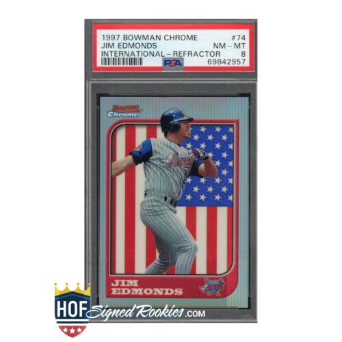 1997 Bowman Chrome International Refractor #74 Jim Edmonds PSA 8