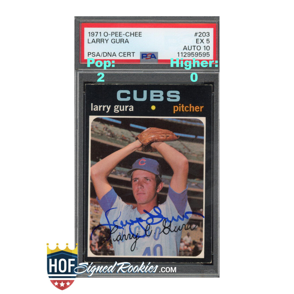 1971 OPC O-Pee-Chee Larry Gura PSA 5 Auto 10