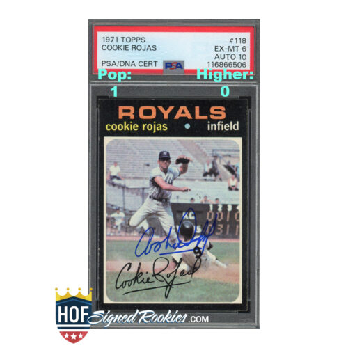 1971 Topps #118 Cookie Rojas PSA 6 Auto 10