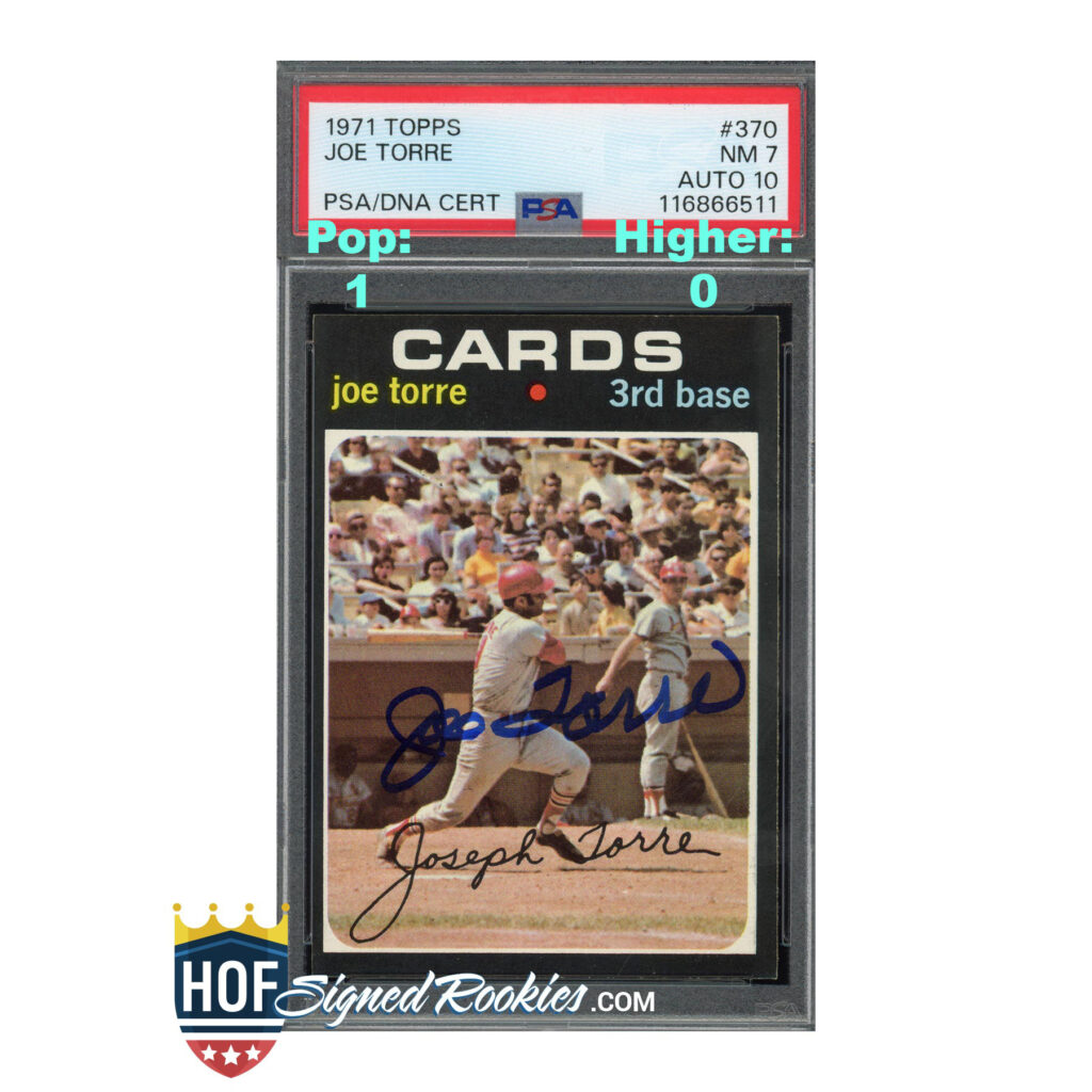 1971 Topps #370 Joe Torre PSA 7 Auto 10