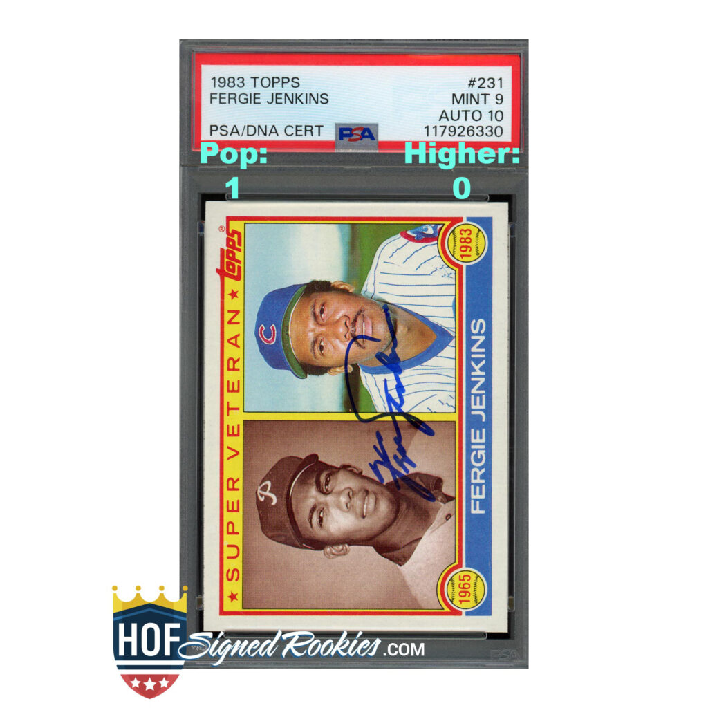 1983 Topps #231 Fergie Ferguson Jenkins PSA 9 Auto 10