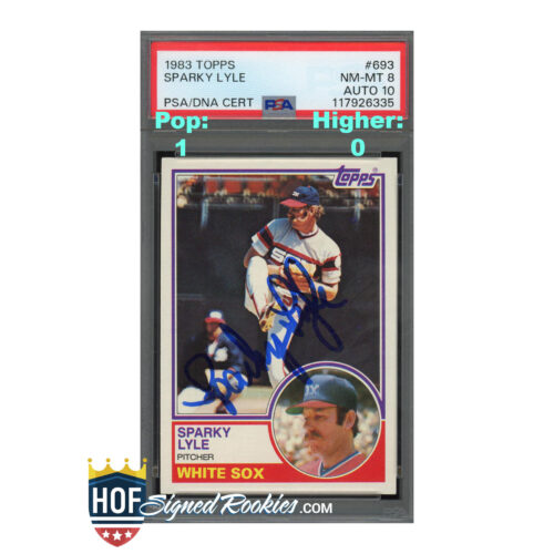 1983 Topps #693 Sparky Lyle PSA 8 Auto 10