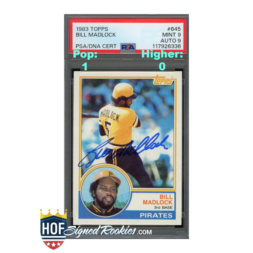 1983 Topps #645 Bill Madlock PSA 9 Auto 9