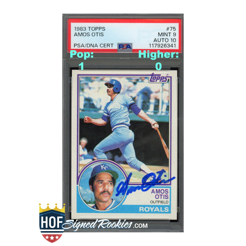 1983 Topps #75 Amos Otis PSA 9 Auto 10