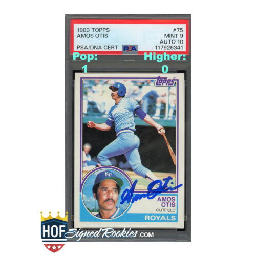 1983 Topps #75 Amos Otis PSA 9 Auto 10