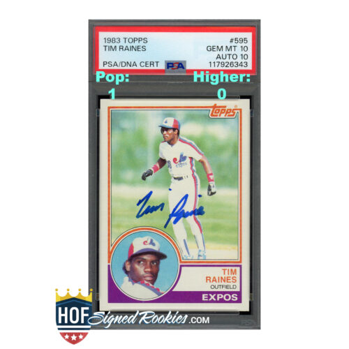 1983 Topps #595 Tim Raines PSA 10 Auto 10