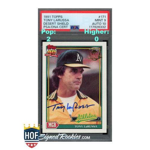 1991 Topps Desert Shield #171 Tony LaRussa PSA 9 Auto 10